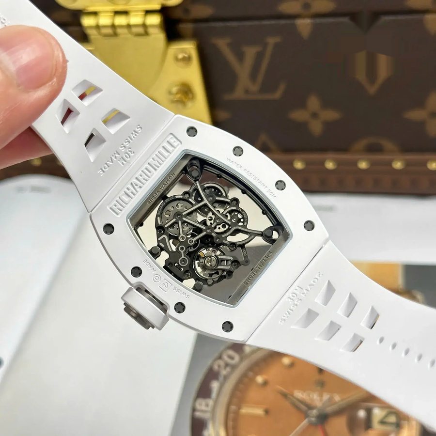 Hot-selling Replicated Richard Mille RM 055 White Ceramic Bubba Watson ZF 42.7mm — image 10
