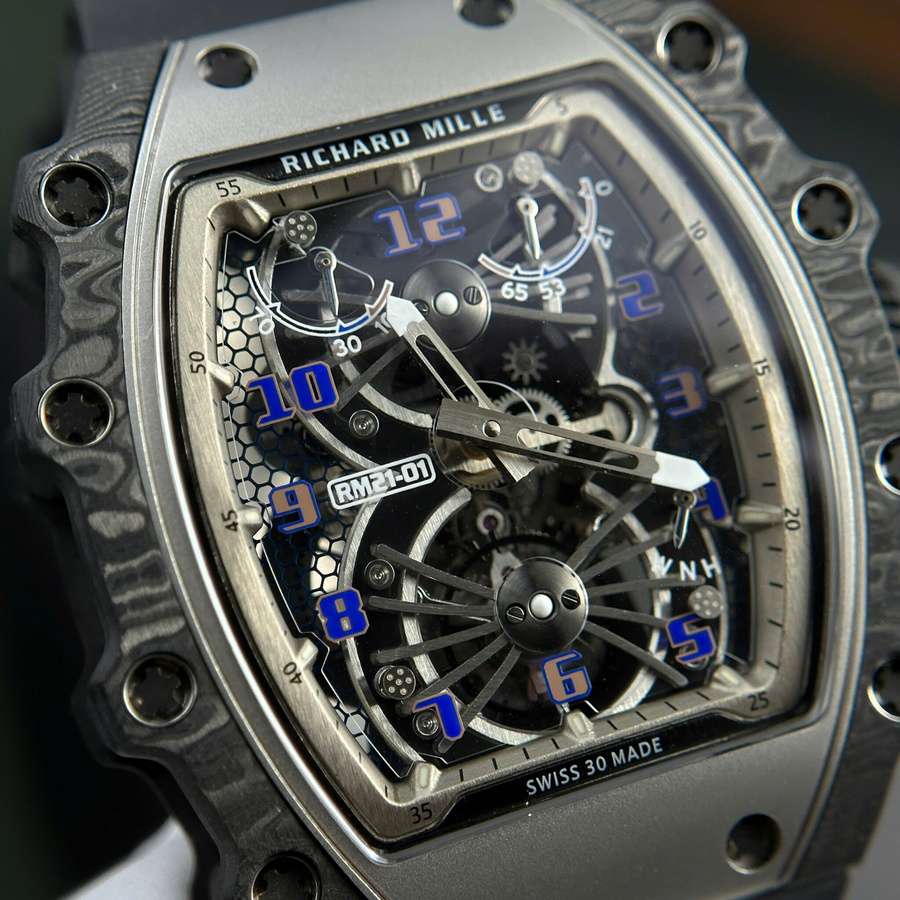 Inexpensive Replica Richard Mille RM 21-01 Tourbillon Aerodyne Titanium & Carbon TPT RMF 42.68mm X 50.12mm — image 4