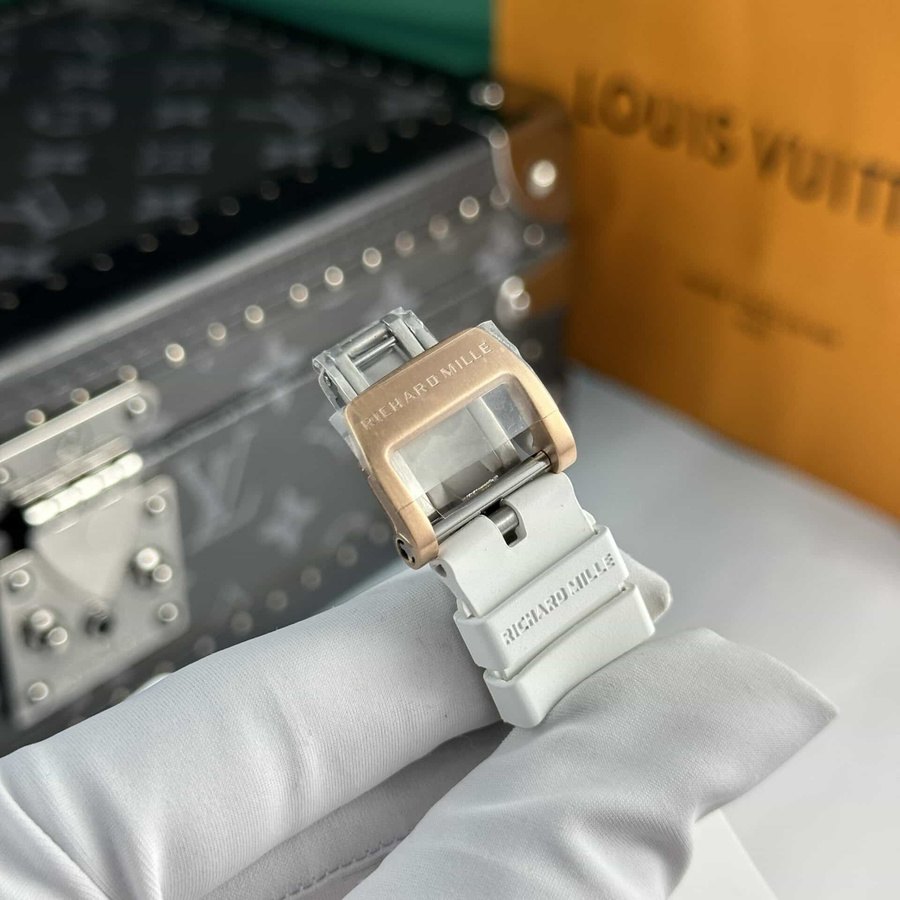 Limited-edition Knockoff Richard Mille RM 07-01 White Ceramic Rose Gold Red Lip 45.32 X 32.3mm — image 7