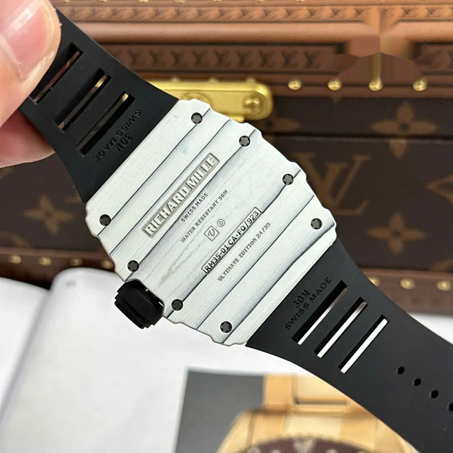 Luxurious Imitation Richard Mille RM 35-01 Rafael Nadal Carbon TPT ZF V3 49.94mm X 44.5mm — image 11