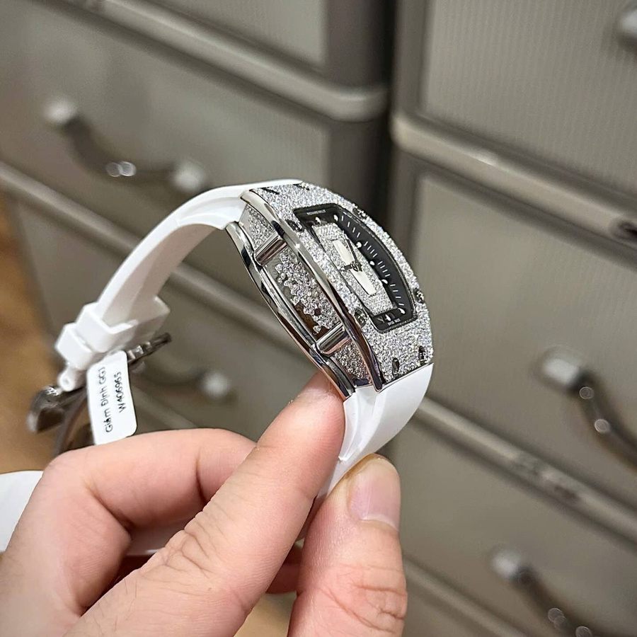 Luxury Imitation Richard Mille RM 07-01 Lady White MOP Lip Snow Diamonds Custom Moissanite 45.32x32.3mm — image 6