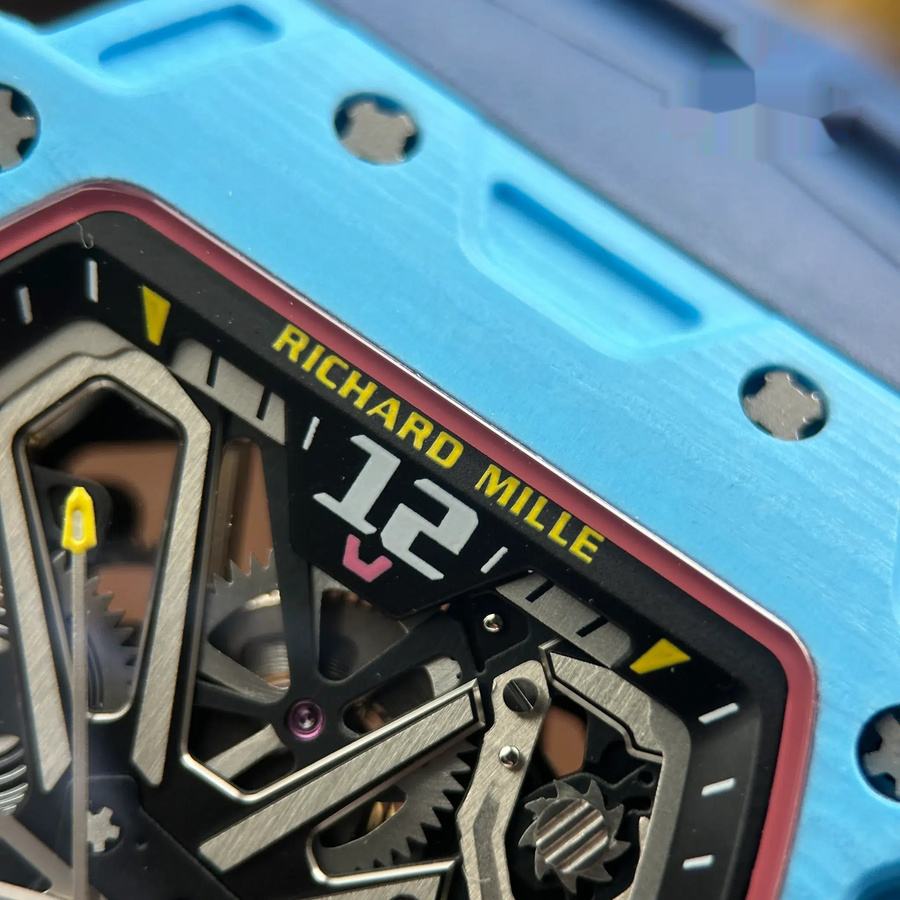 Luxury Super Clone Richard Mille RM35-03 Rafael Nadal Pastel Blue Quartz TPT Rubber Strap 43.2mm X 50mm — image 6