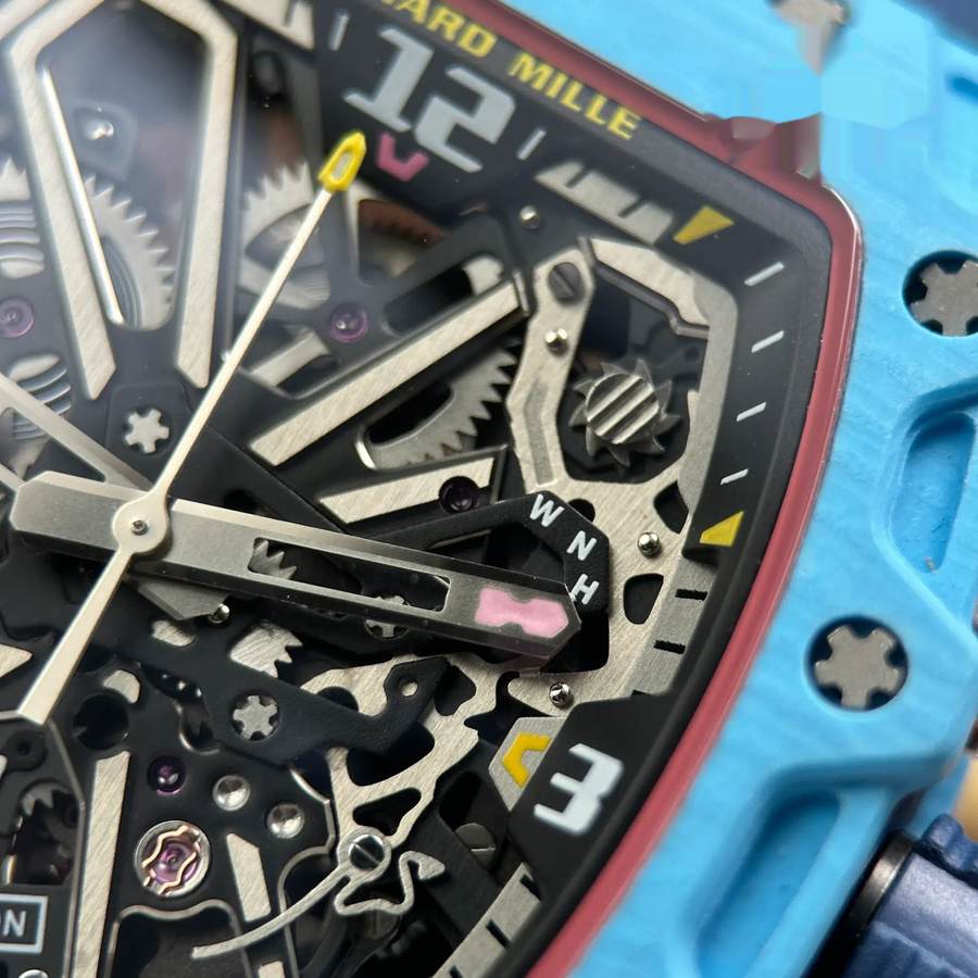 Luxury Super Clone Richard Mille RM35-03 Rafael Nadal Pastel Blue Quartz TPT Rubber Strap 43.2mm X 50mm — image 7