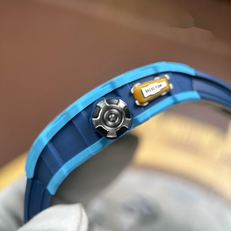 Luxury Super Clone Richard Mille RM35-03 Rafael Nadal Pastel Blue Quartz TPT Rubber Strap 43.2mm X 50mm — image 10