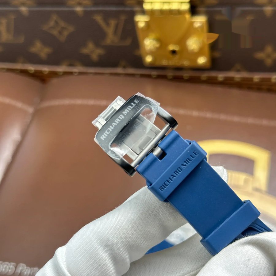 Luxury Super Clone Richard Mille RM35-03 Rafael Nadal Pastel Blue Quartz TPT Rubber Strap 43.2mm X 50mm — image 12