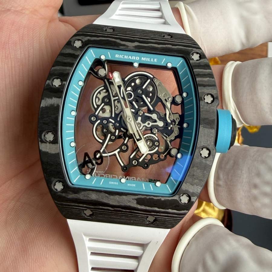 Must-have Counterfeit Richard Mille RM 055 Bubba Watson Yas Marina Circuit Carbon NTPT Vaucher Movement 42.7mm X 49.9mm — image 4