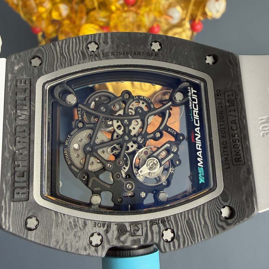 Must-have Counterfeit Richard Mille RM 055 Bubba Watson Yas Marina Circuit Carbon NTPT Vaucher Movement 42.7mm X 49.9mm — image 8