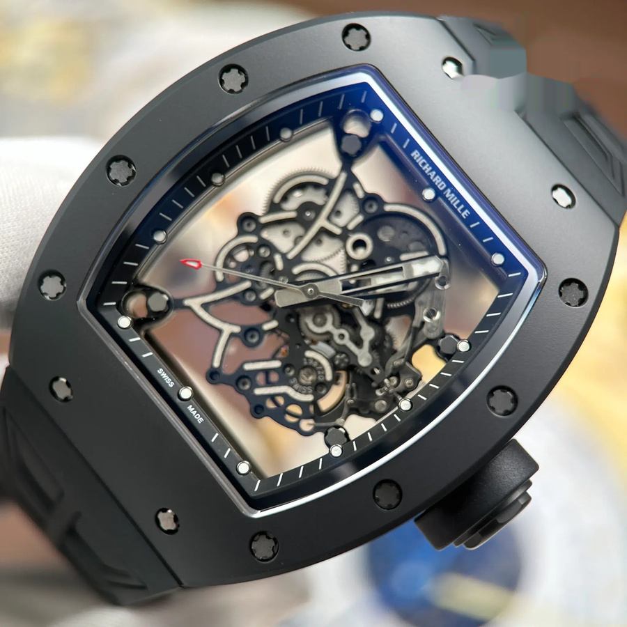 Priceless Replica Richard Mille RM 055 Bubba Watson Black Ceramic ZF 42.7mm — image 4