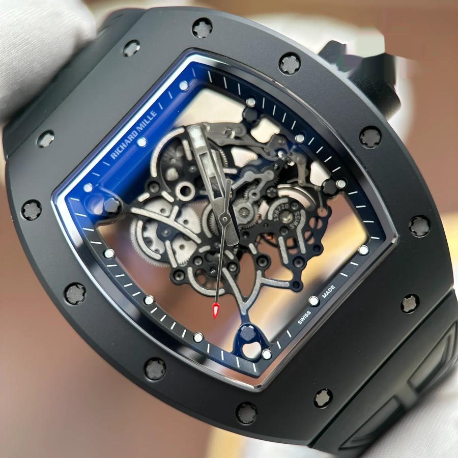 Priceless Replica Richard Mille RM 055 Bubba Watson Black Ceramic ZF 42.7mm — image 5
