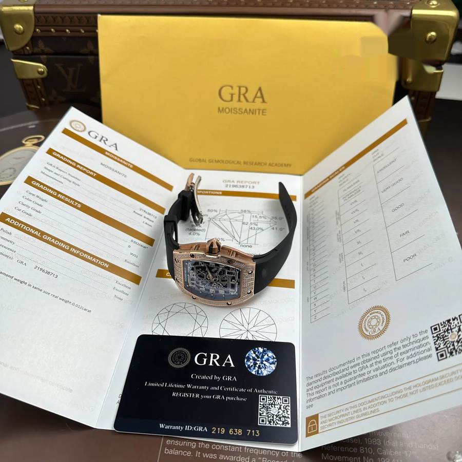 Quality Replica Richard Mille RM 67-01 Extra-Flat Rose Gold with Gemstones Moissanite 38.7mm X 47.5mm — image 6
