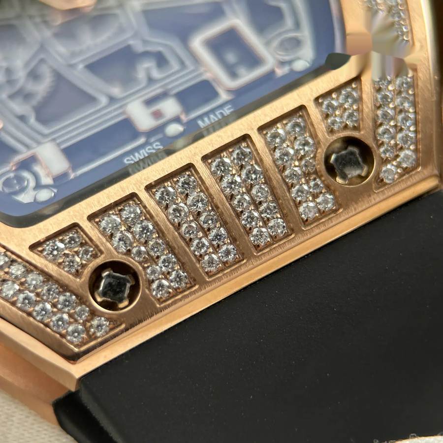 Quality Replica Richard Mille RM 67-01 Extra-Flat Rose Gold with Gemstones Moissanite 38.7mm X 47.5mm — image 9