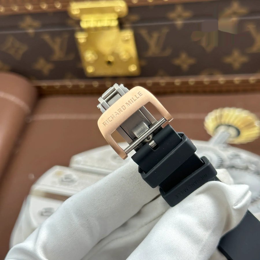 Quality Replica Richard Mille RM 67-01 Extra-Flat Rose Gold with Gemstones Moissanite 38.7mm X 47.5mm — image 14