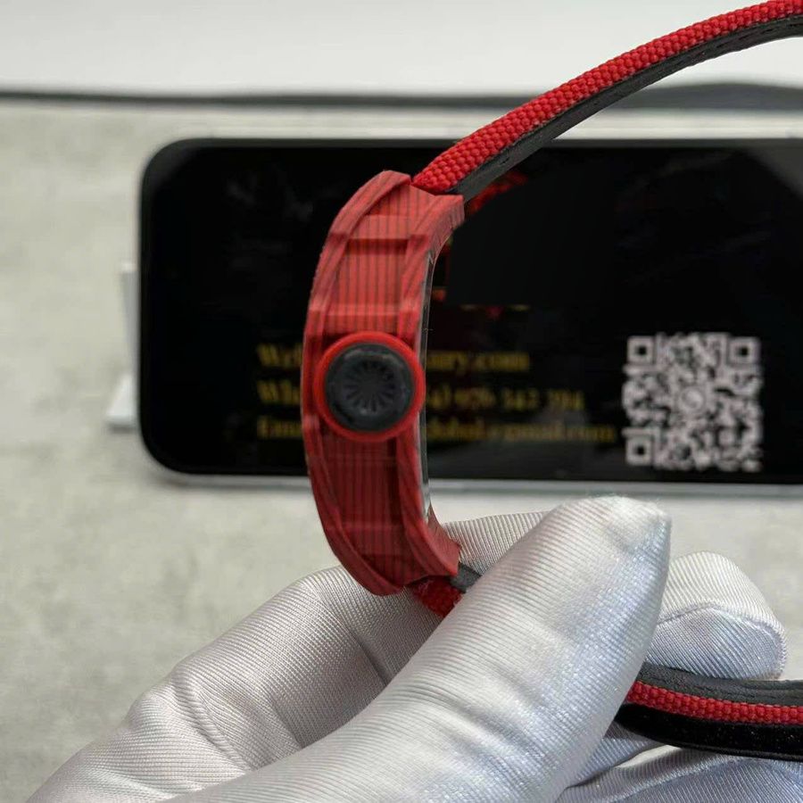 Super Clone Richard Mille RM 35-02 Red Quartz TPT Custom Made 1:1 Snow Diamond Vaucher Movement 49.94mm X 44.5mm — image 10