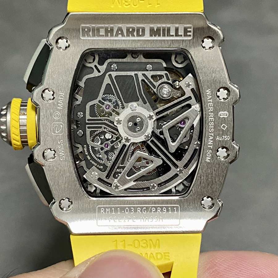 Upscale Replica Richard Mille RM 11-03 Flyback Chronograph Iced Out CZ Stones KVF 49.94x44.5mm — image 7