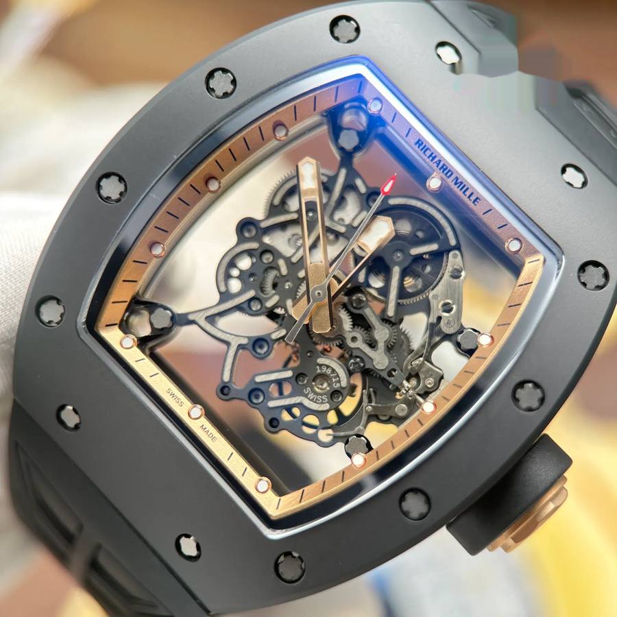 Value-packed Imitation Richard Mille RM 055 Bubba Watson Black Ceramic Asia Edition Black Rubber Strap ZF 42.7mm — image 5