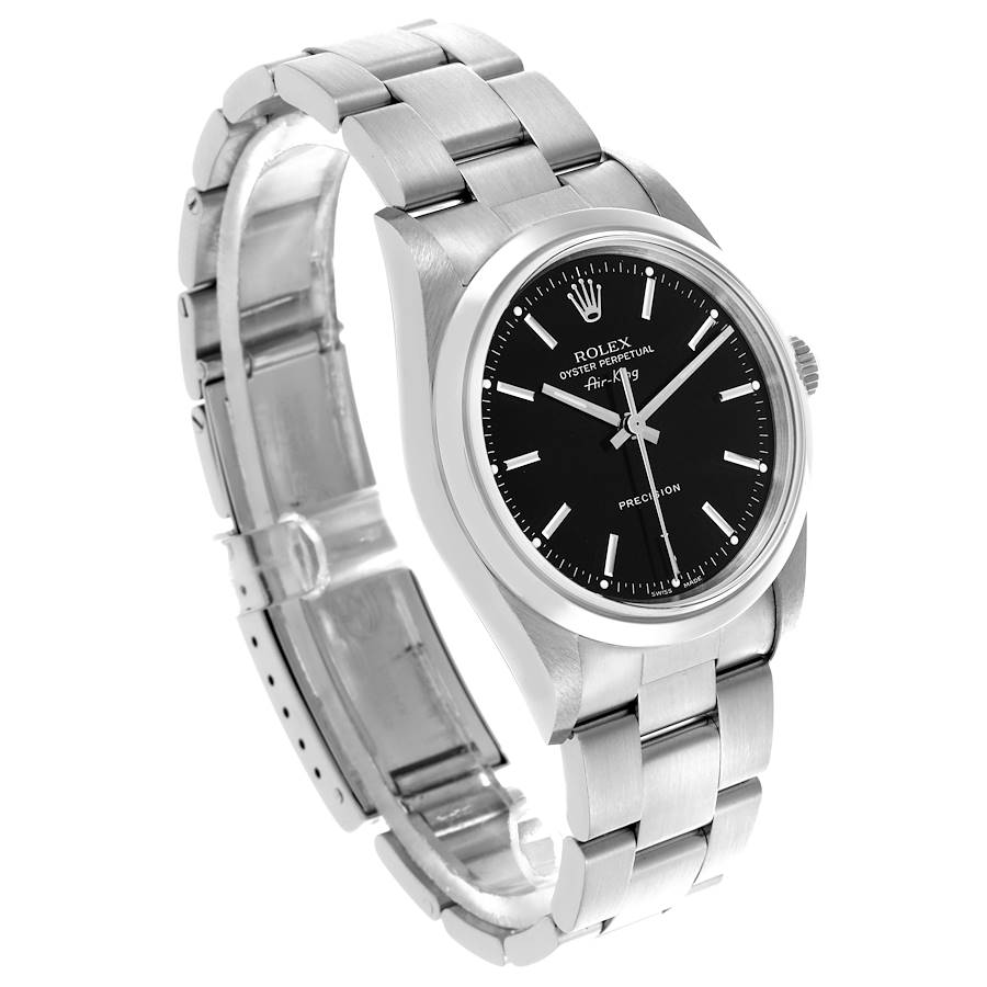Competitively Priced Replica Rolex Air King Black Dial Smooth Bezel Steel Mens Watch 14000 — image 3
