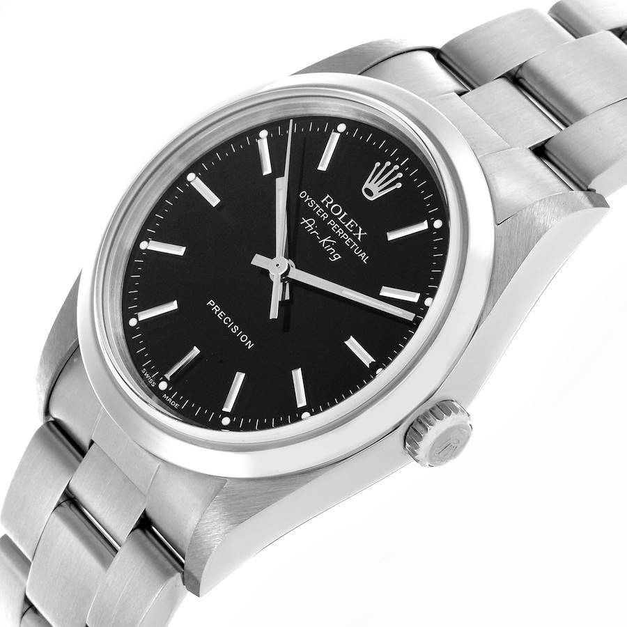 Competitively Priced Replica Rolex Air King Black Dial Smooth Bezel Steel Mens Watch 14000 — image 5