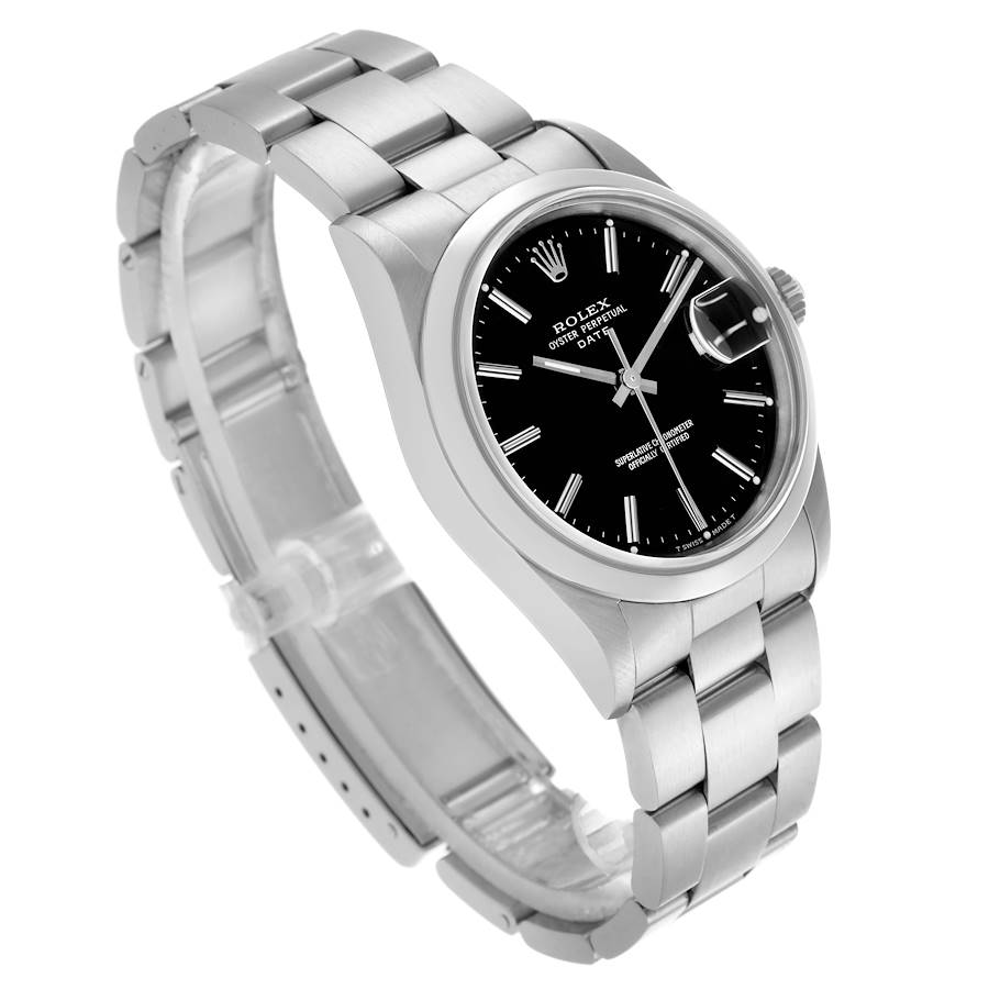 Finest Replica Rolex Date Black Dial Smooth Bezel Steel Mens Watch 15200 — image 3