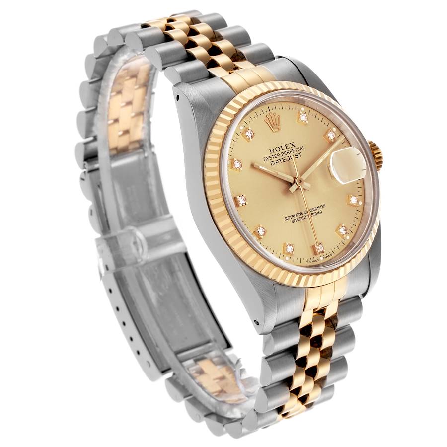 Best-loved Replica Rolex Datejust 36 Steel Yellow Gold Diamond Dial Mens Watch 16233 — image 3