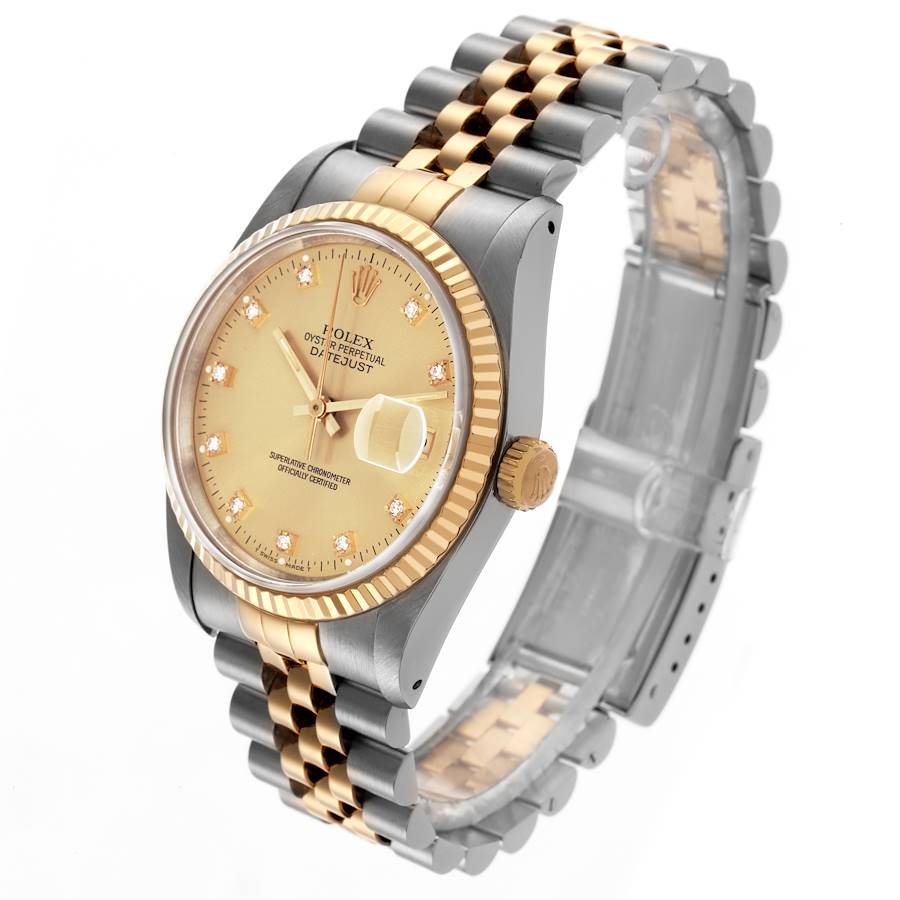 Best-loved Replica Rolex Datejust 36 Steel Yellow Gold Diamond Dial Mens Watch 16233 — image 4