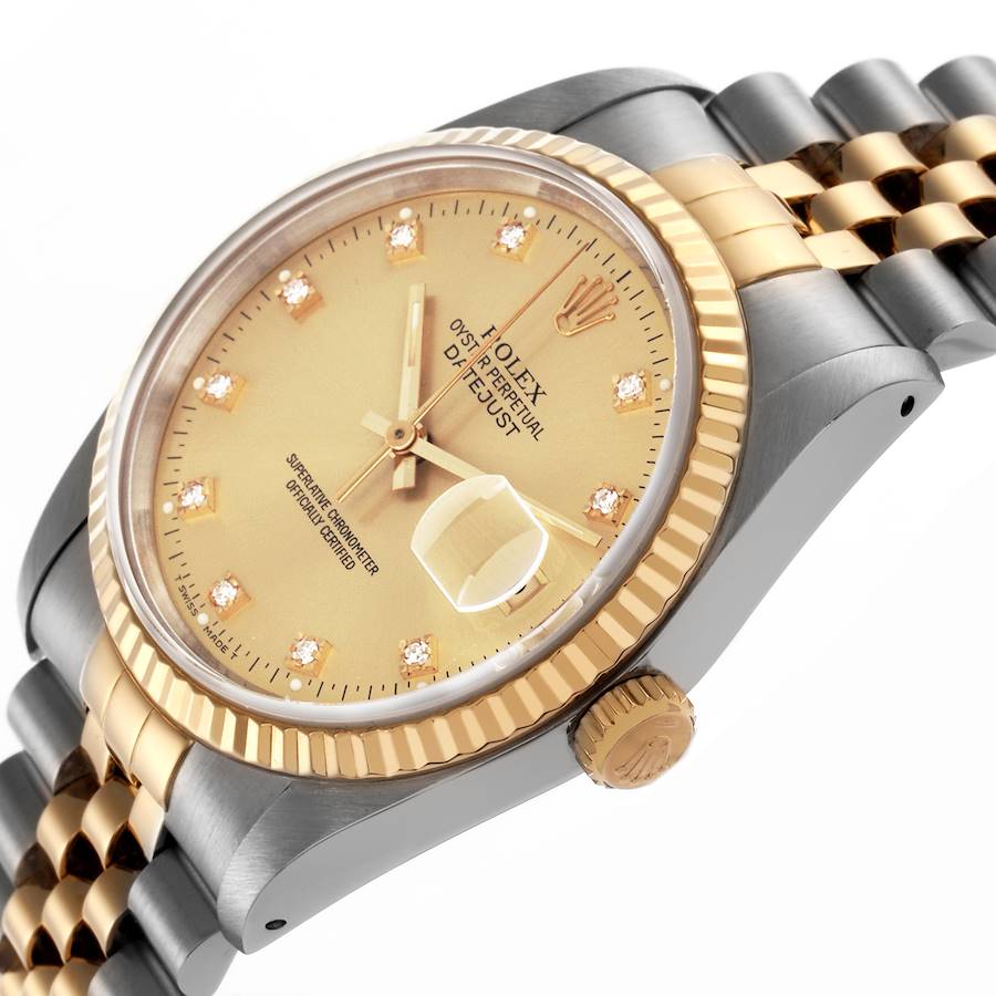 Best-loved Replica Rolex Datejust 36 Steel Yellow Gold Diamond Dial Mens Watch 16233 — image 5