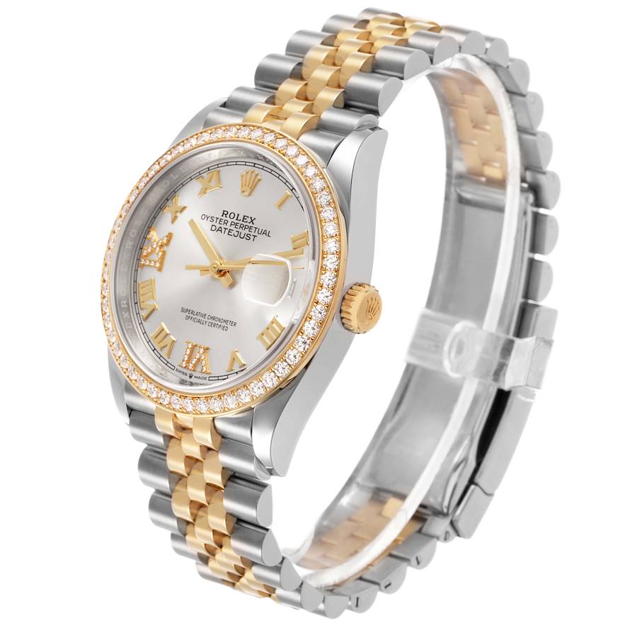 Ultimate Replica Rolex Datejust 36 Steel Yellow Gold Silver Diamond Dial 126283 — image 4