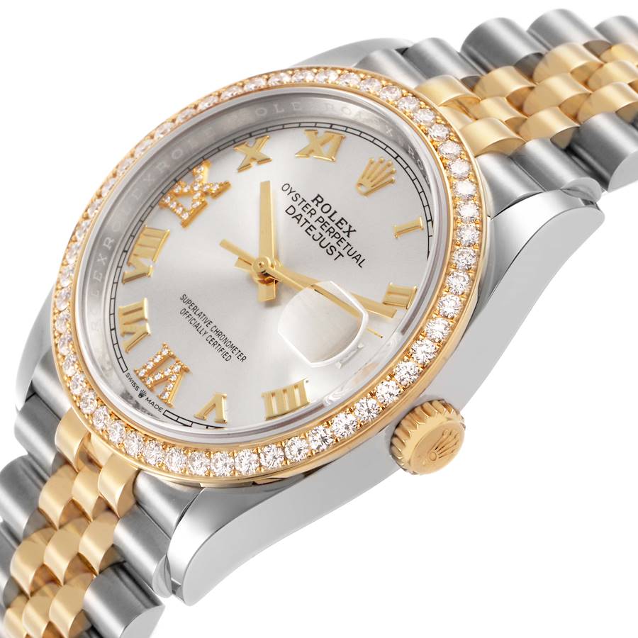 Ultimate Replica Rolex Datejust 36 Steel Yellow Gold Silver Diamond Dial 126283 — image 5