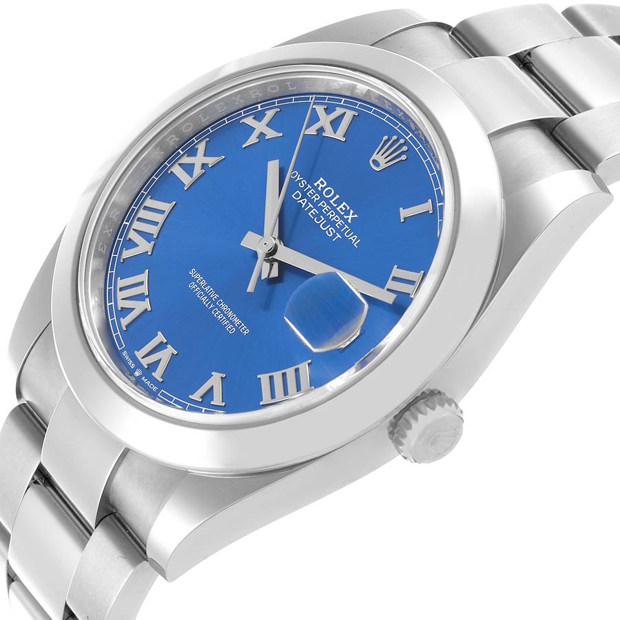 Best-value Replica Rolex Datejust 41 Blue Roman Dial Steel Mens Watch 126300 — image 5