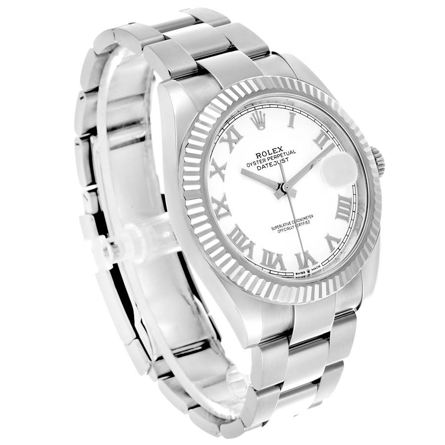 New Generation Replica Rolex Datejust 41 Steel White Gold Roman Dial Mens Watch 126334 — image 3