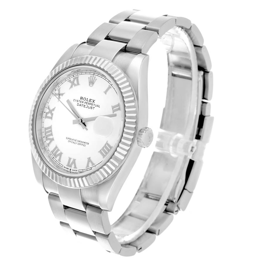 New Generation Replica Rolex Datejust 41 Steel White Gold Roman Dial Mens Watch 126334 — image 4