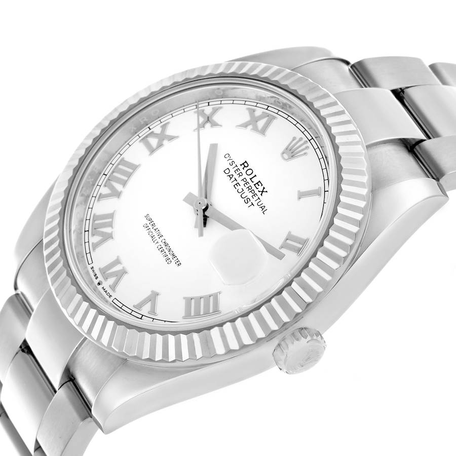 New Generation Replica Rolex Datejust 41 Steel White Gold Roman Dial Mens Watch 126334 — image 5