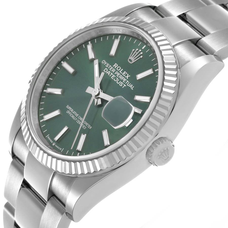 Proven Replica Rolex Datejust Steel White Gold Mint Green Dial Mens Watch 126234 — image 5
