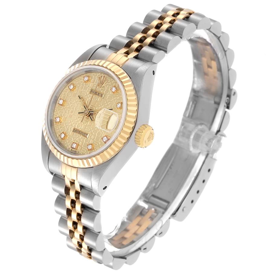 Beautiful Replica Rolex Datejust Steel Yellow Gold Anniversary Diamond Dial Watch 69173 — image 3