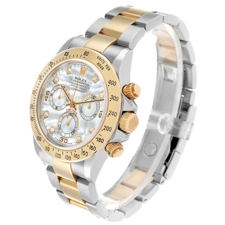Durable Replica Rolex Daytona Steel Yellow Gold MOP Diamond Dial Mens Watch 116523 — image 3