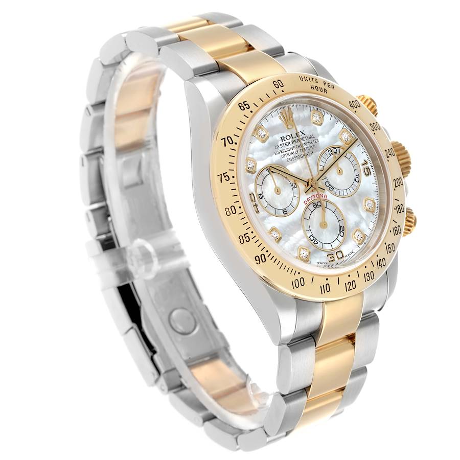 Durable Replica Rolex Daytona Steel Yellow Gold MOP Diamond Dial Mens Watch 116523 — image 4