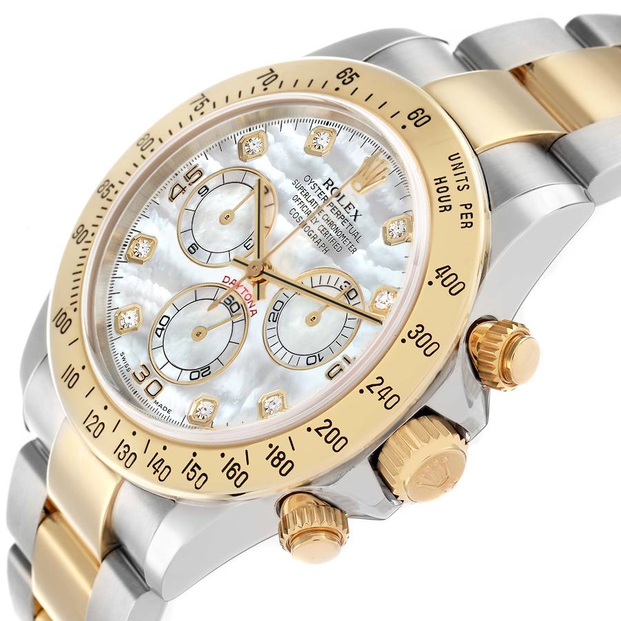 Durable Replica Rolex Daytona Steel Yellow Gold MOP Diamond Dial Mens Watch 116523 — image 5