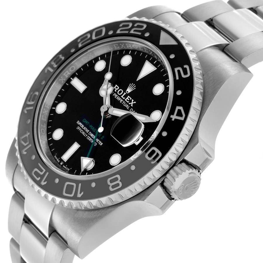 Luxury Replica Rolex GMT Master II Black Gray Bruce Wayne Bezel Steel Mens Watch 126710 — image 5