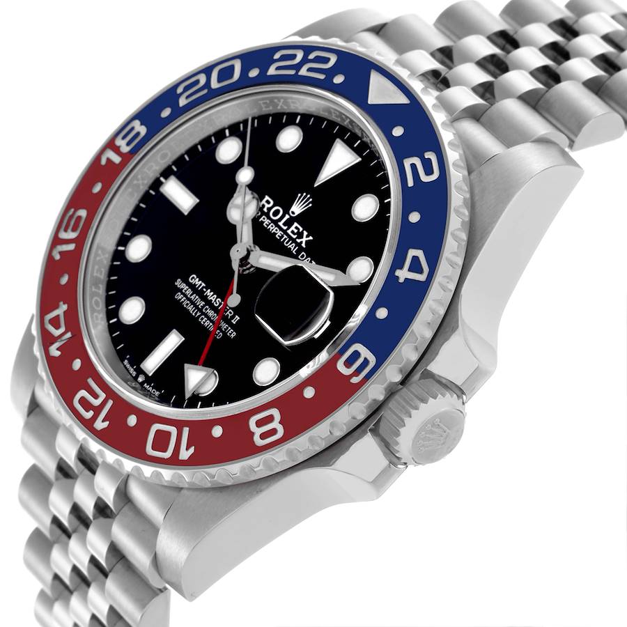 Fantastic Replica Rolex GMT Master II Blue Red Pepsi Bezel Steel Mens Watch — image 5