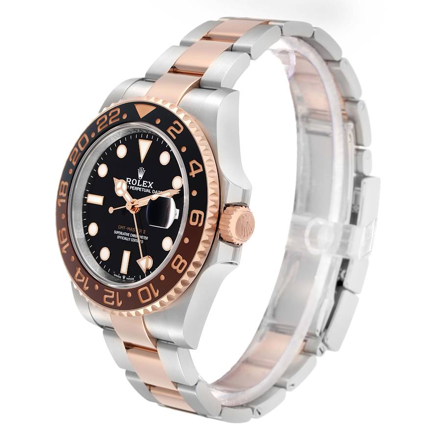 Affordable Replica Rolex GMT Master II Root Beer Bezel Steel Rose Gold Mens Watch 126711 — image 4