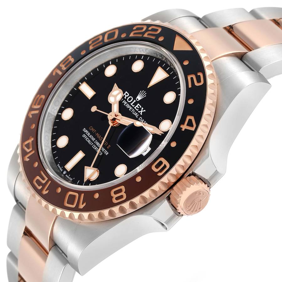 Affordable Replica Rolex GMT Master II Root Beer Bezel Steel Rose Gold Mens Watch 126711 — image 5