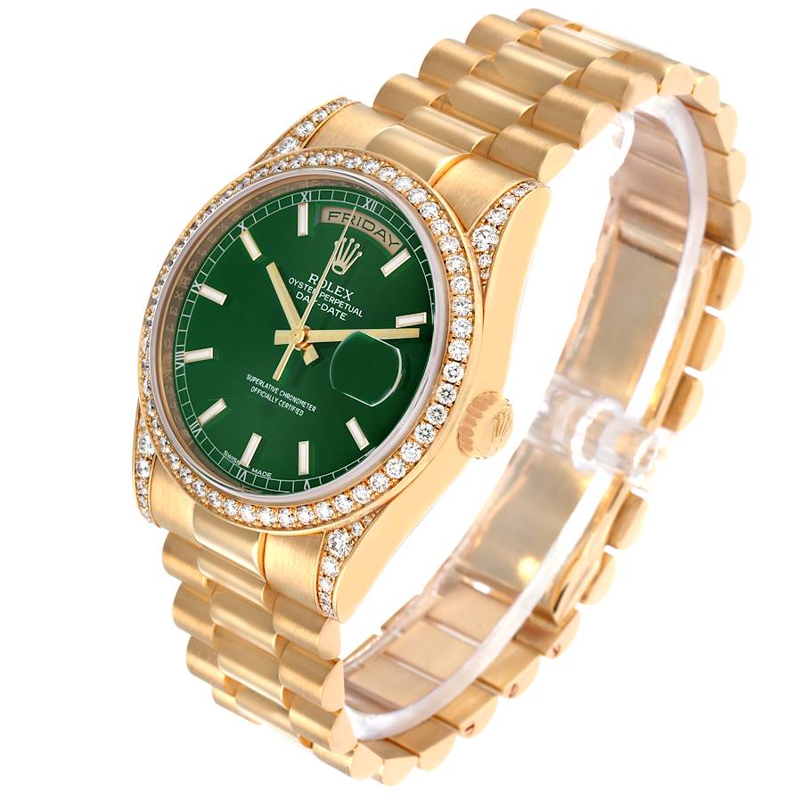 Personalized Replica Rolex President Day-Date Yellow Gold Diamond Mens Watch 118388 — image 4