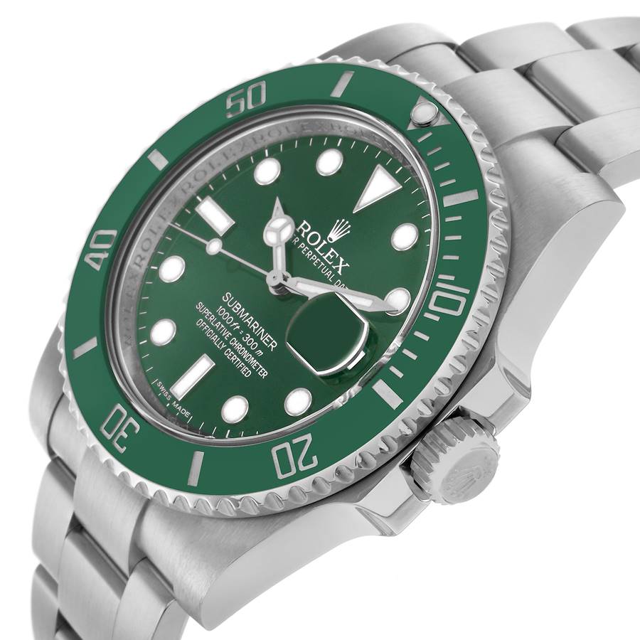Affordable Replica Rolex Submariner Hulk Green Dial Bezel Steel Mens Watch 116610LV — image 5