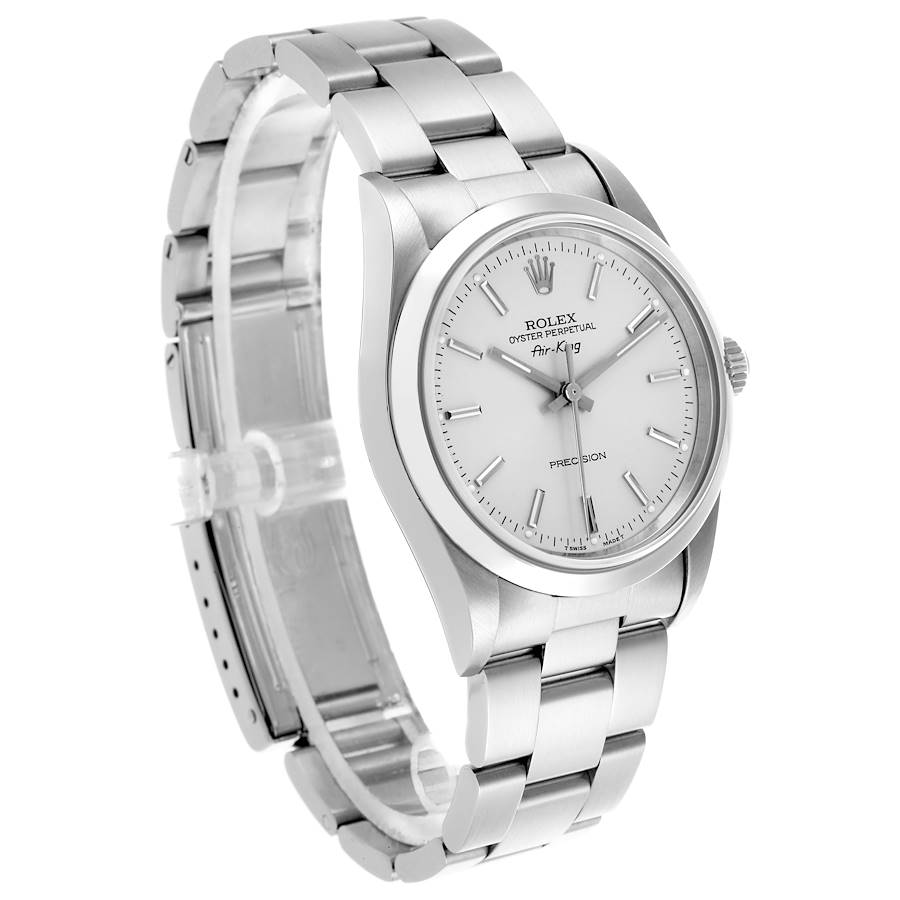 Worth Buying Rolex Air King Silver Dial Smooth Bezel Steel Mens Watch 14000 — image 3