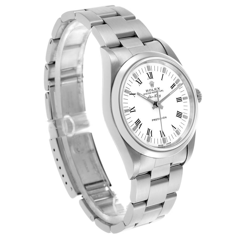 Perfect Rolex Air King White Dial Smooth Bezel Steel Mens Watch 14000 — image 3