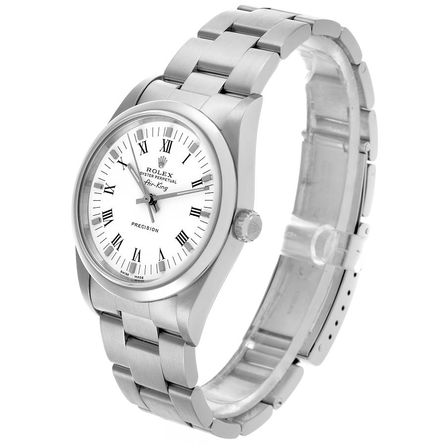 Perfect Rolex Air King White Dial Smooth Bezel Steel Mens Watch 14000 — image 4