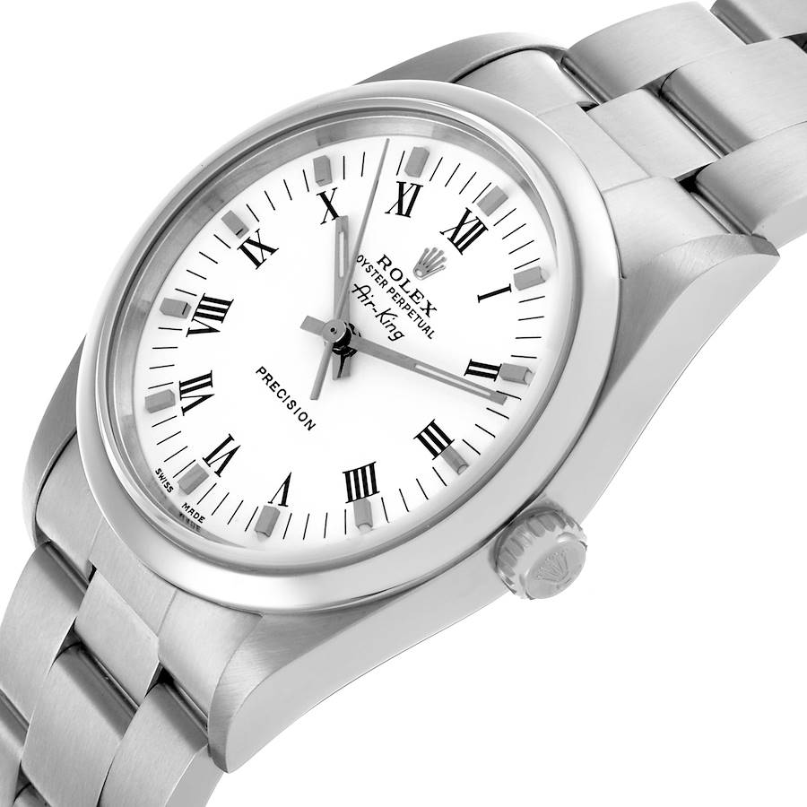 Perfect Rolex Air King White Dial Smooth Bezel Steel Mens Watch 14000 — image 5