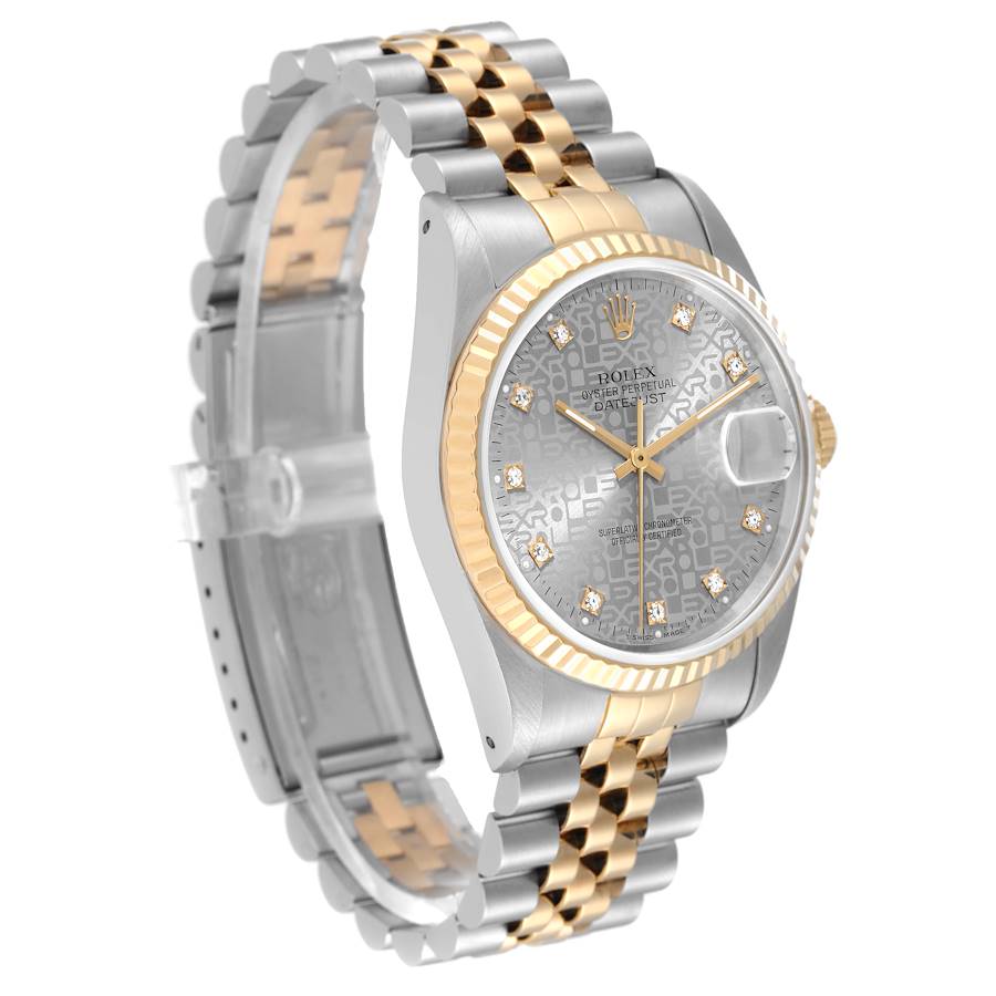 Worth Buying Rolex Datejust 36mm Steel Yellow Gold Diamond Dial Watch 16233 — image 3