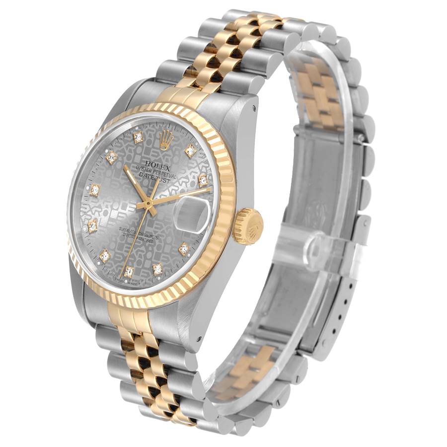 Worth Buying Rolex Datejust 36mm Steel Yellow Gold Diamond Dial Watch 16233 — image 4