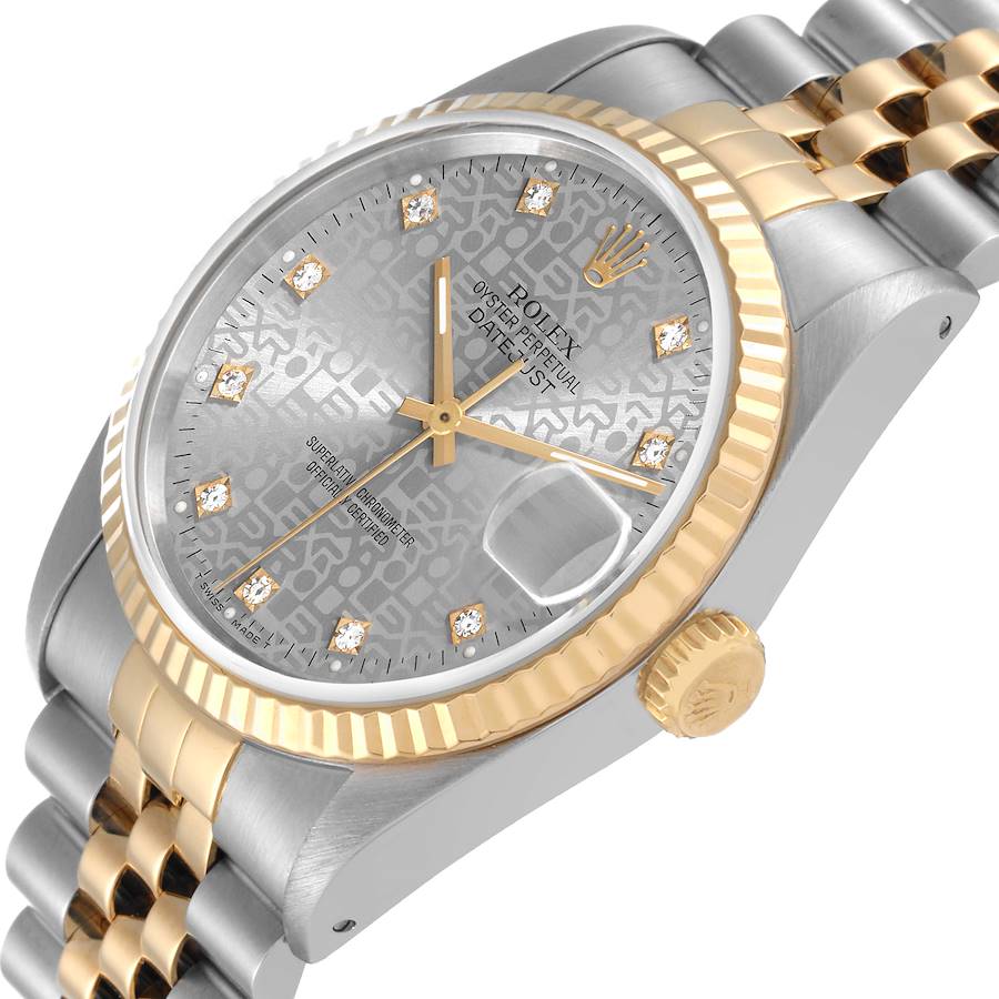 Worth Buying Rolex Datejust 36mm Steel Yellow Gold Diamond Dial Watch 16233 — image 5
