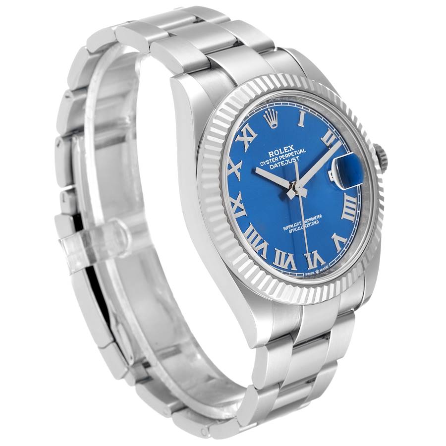 Collector-grade Rolex Datejust 41 Steel White Gold Blue Roman Dial Mens Watch 126334 — image 3